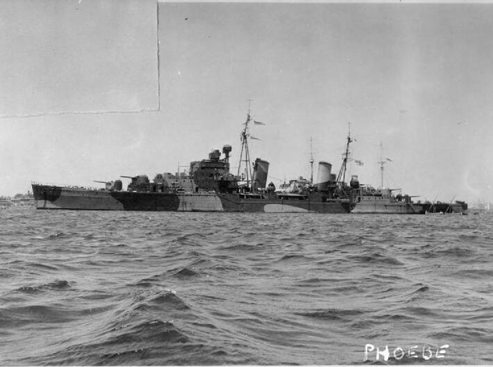 Nameplate HMS Phoebe 3d printed Dido class light cruiser HMS Phoebe.