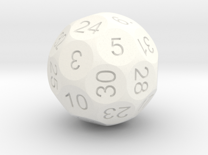 Solid D32 sphere dice 3d printed 