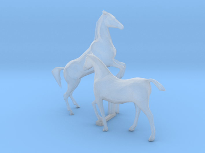 HO Scale Horses 4 3d printed This is a render not a picture