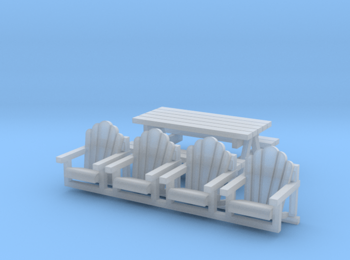 'N Scale' - Chairs and Table 3d printed