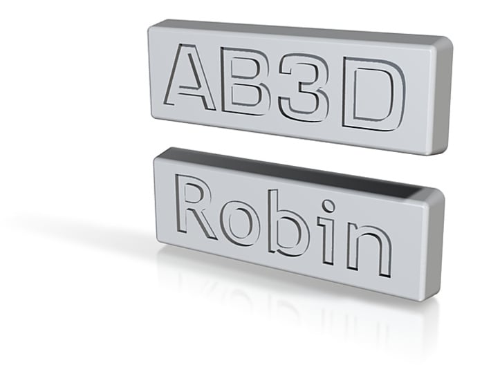 2 name tags for Camera Cases 3d printed