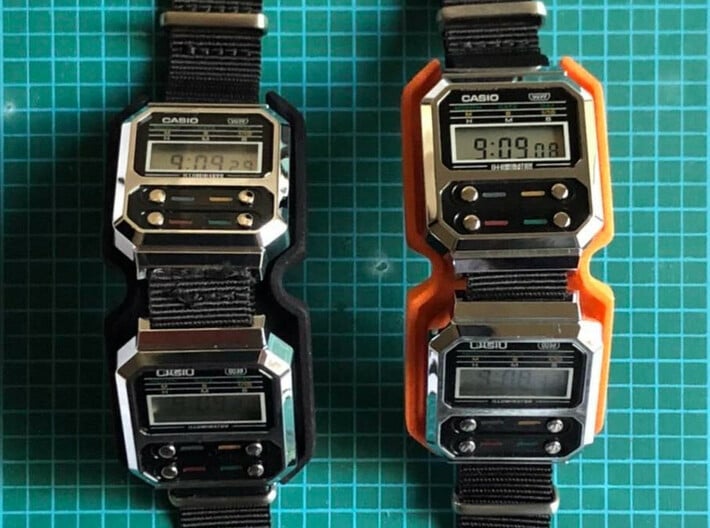 Ripley Watch Surround 3d printed Casio A100 pictured. Only item included is the surround.