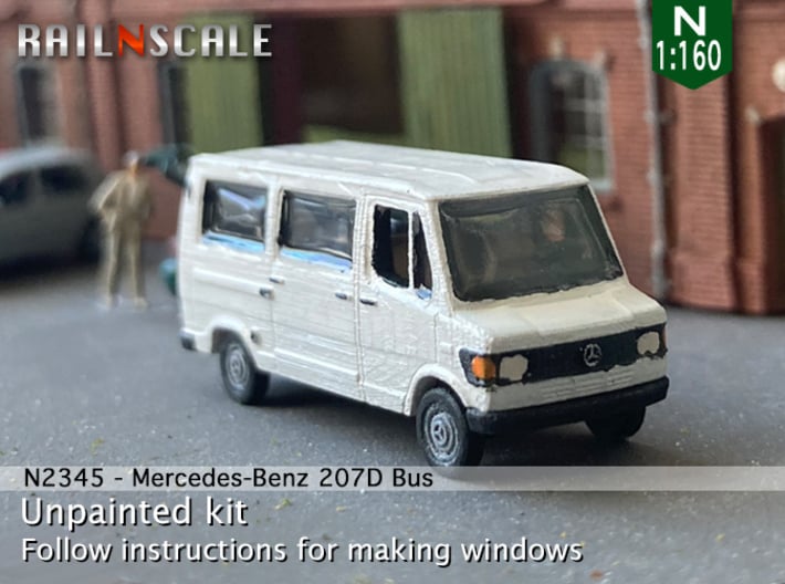 Mercedes-Benz 207D Bus (N 1:160) 3d printed