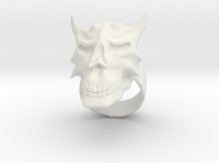 Demon Skull Ring 3d printed 