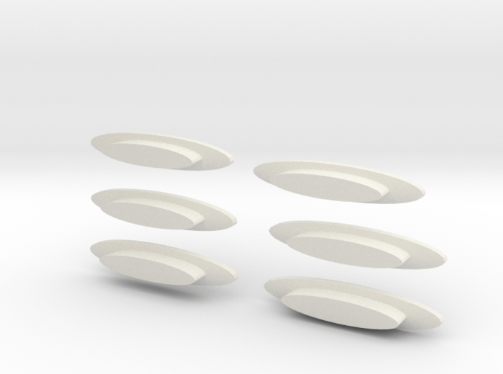 Modern decorative &quot;surfboard&quot; benches 6 pack 3d printed