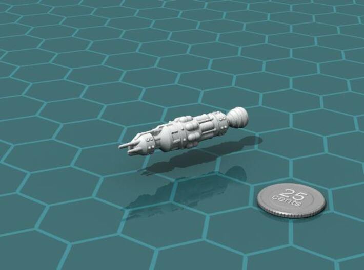 USS Houghton-A class Upgraded Troop Transport 3d printed Render of the model, with a virtual quarter for scale.