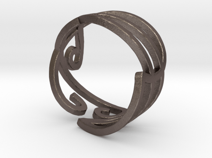 Elven Swirly Ring 3d printed