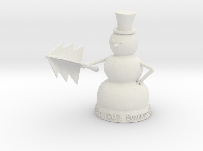 Snowman with tree 3d printed