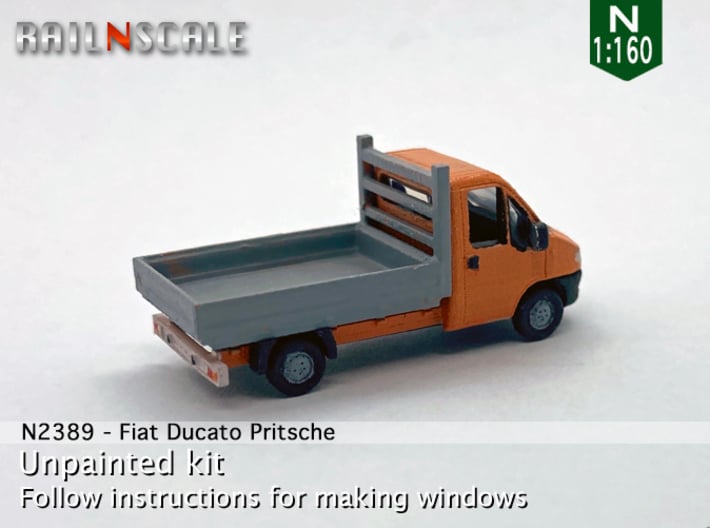 Fiat Ducato Pritsche (N 1:160) 3d printed 