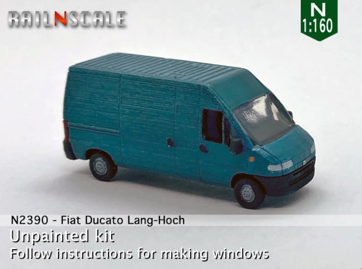 Fiat Ducato Lang-Hoch (N 1:160) 3d printed