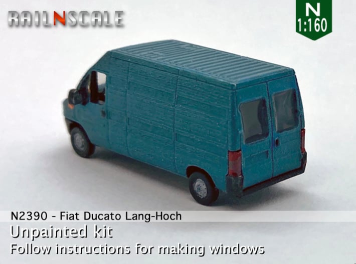 Fiat Ducato Lang-Hoch (N 1:160) 3d printed 