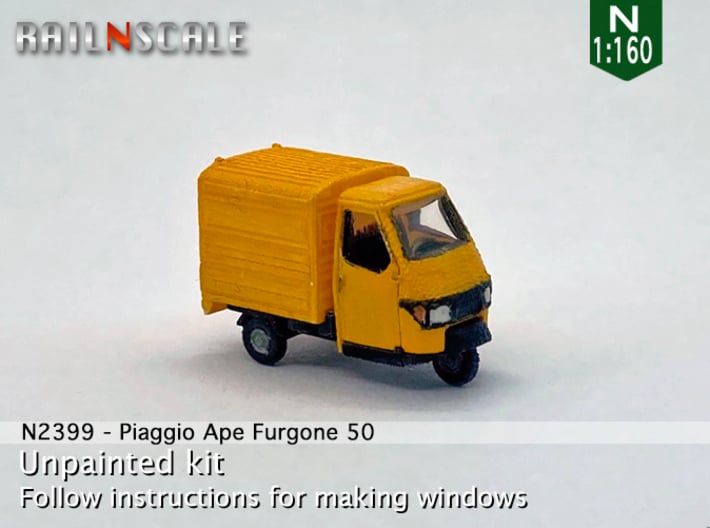 Piaggio Ape Furgone 50 (N 1:160) 3d printed 