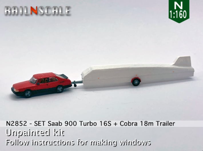 SET Saab 900 & Cobra 18m (N 1:160) 3d printed 