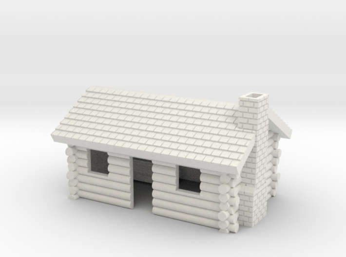 Log Cabin with chimney- Z scale 3d printed