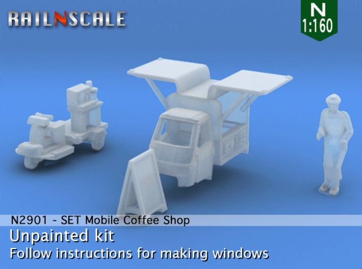 SET Mobile Coffee Shop (N 1:160) 3d printed 