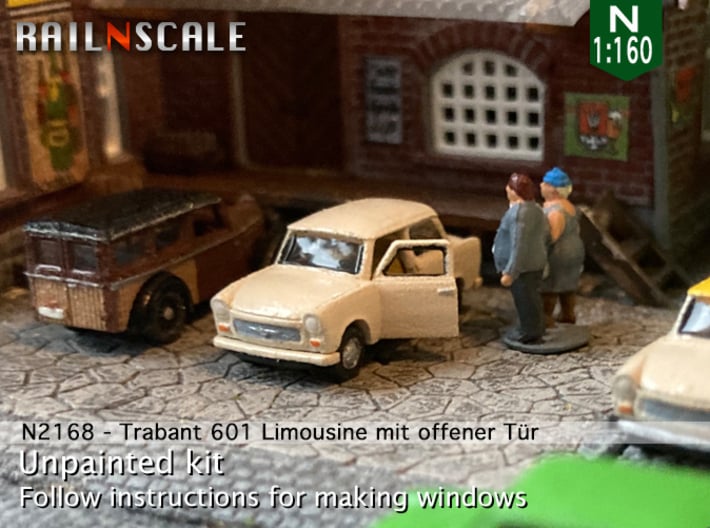 Trabant 601 Limousine mit offener Tür (N 1:160) 3d printed