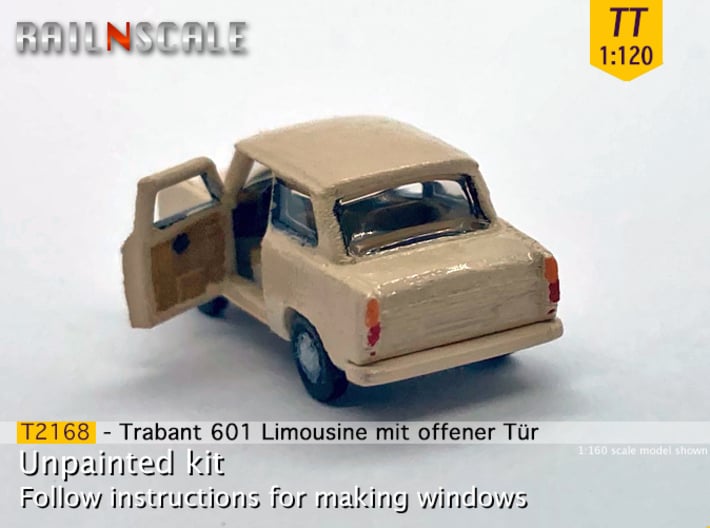 Trabant 601 Limousine mit offener Tür (TT 1:120) 3d printed 