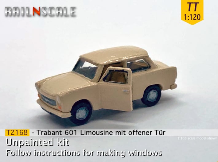 Trabant 601 Limousine mit offener Tür (TT 1:120) 3d printed 