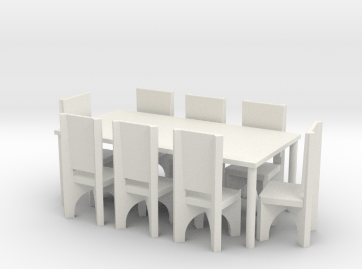 Tafel met 8 stoelen 3d printed 