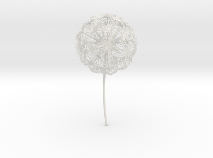 Dandelion abstract art piece 3d printed 