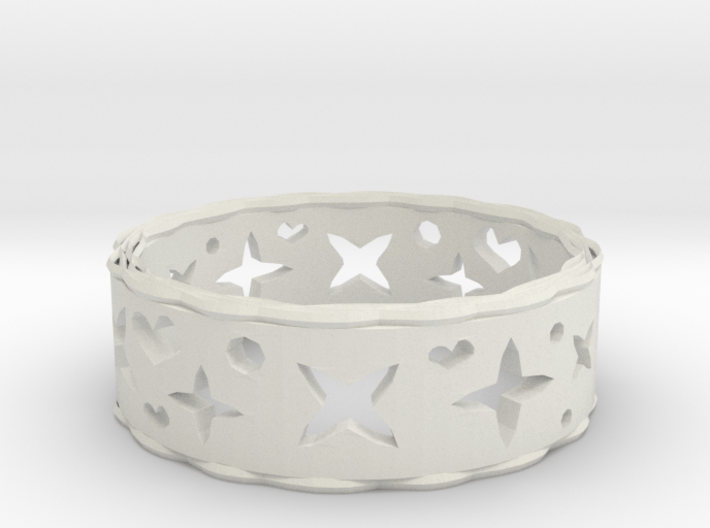 Ring Heart Star 3d printed 