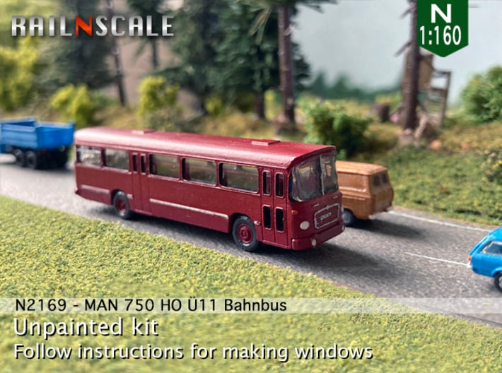 MAN 750 HO Ü11 Bahnbus (N 1:160) 3d printed