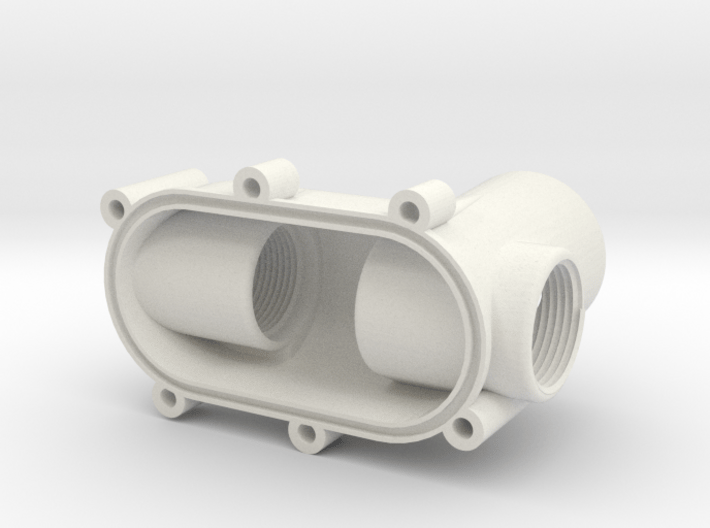 Valve cover, bottom, for cistern, with iso valve 3d printed 