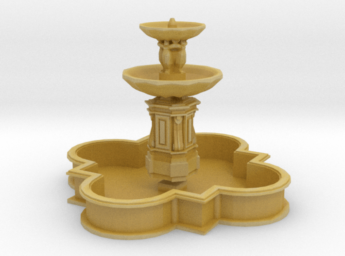 Barbed quatrefoil fountain (N 1:160) 3d printed 