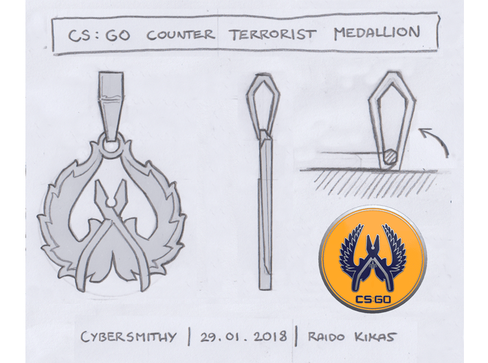 CS:GO - Counter-Terrorist Pendant 3d printed concept art