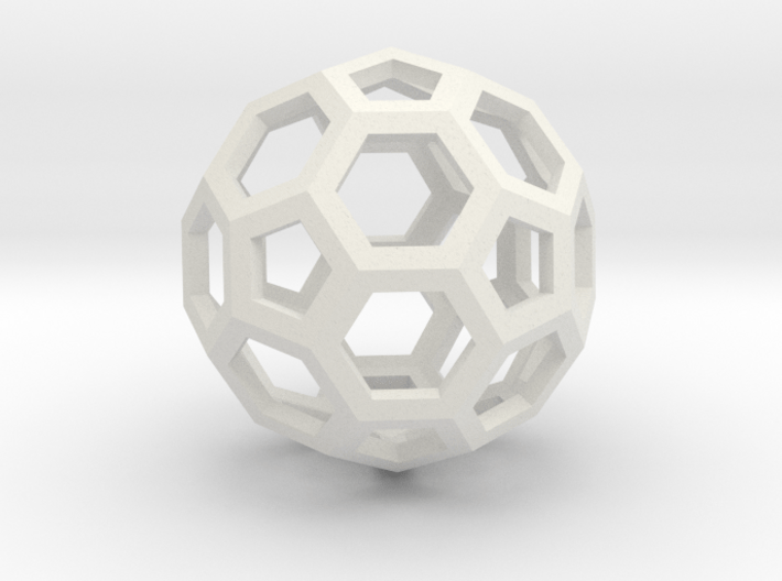 Truncated icosahedron 3d printed 