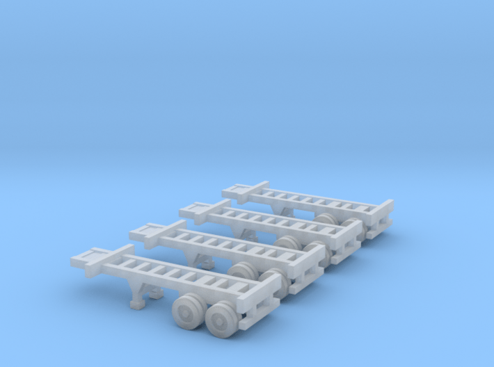 20 foot Container Chassis - Set of 4 - Zscale 3d printed