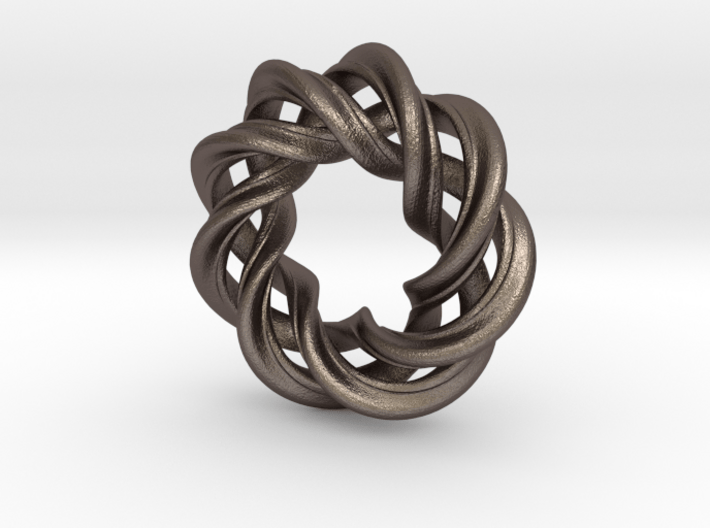 Charm Bead 3 strand mobius spiral 3d printed