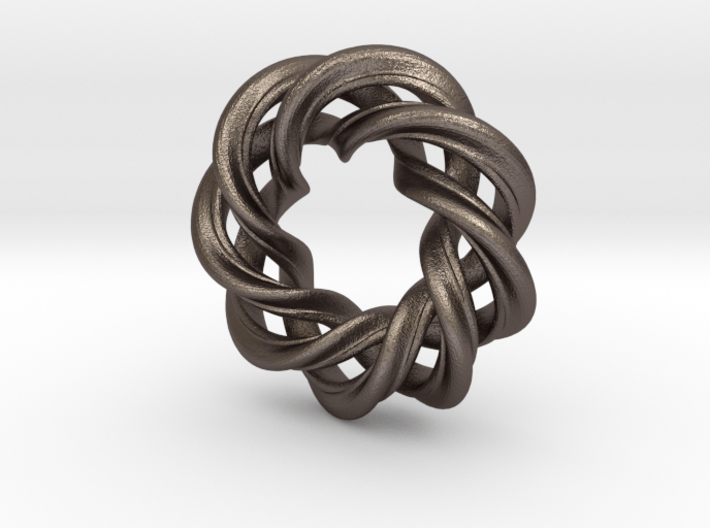 3 strand right hand mobius spiral charm bead 3d printed 