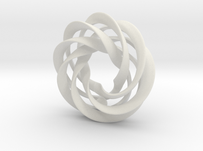 5 strand mobius spiral with ball - PENDANT 3d printed