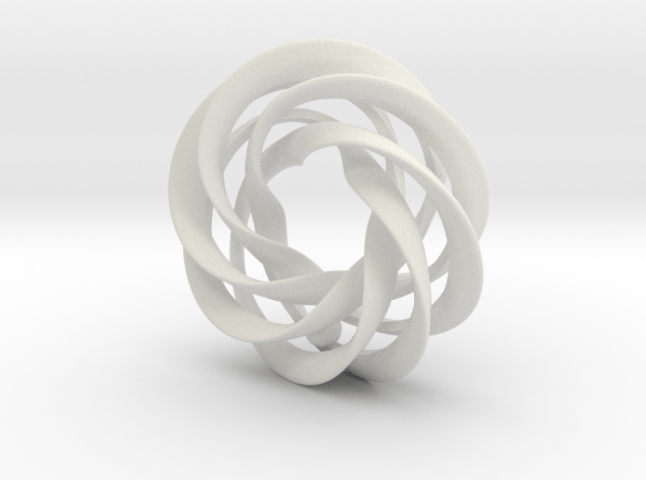 5 strand mobius spiral with ball - PENDANT 3d printed