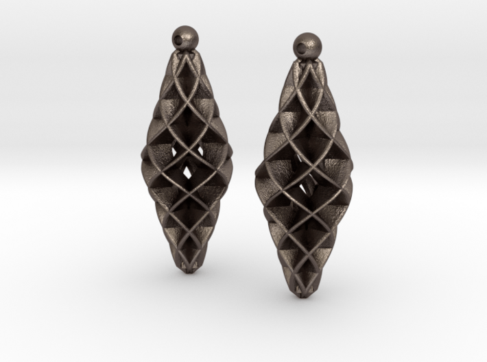 Double Spiral Star earring pair 3d printed