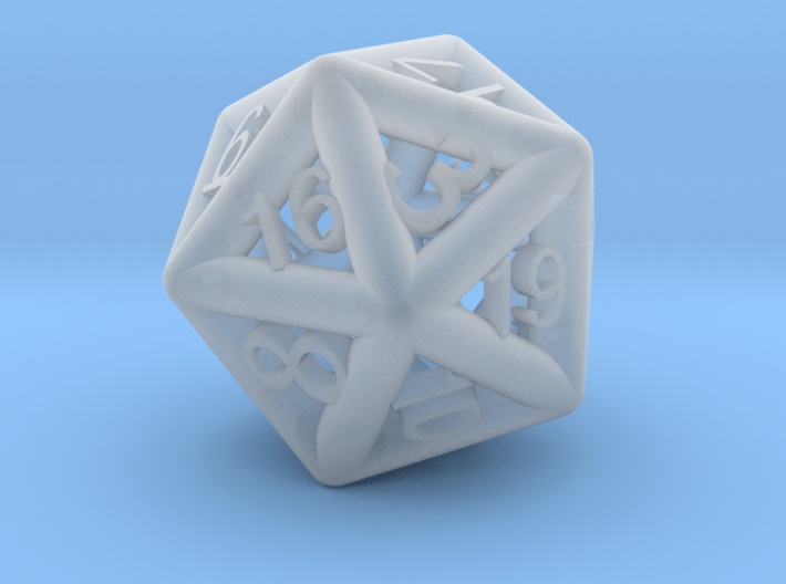 Piped D20 3d printed