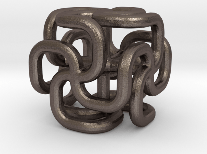 Steel spiral cross cube 3d printed 