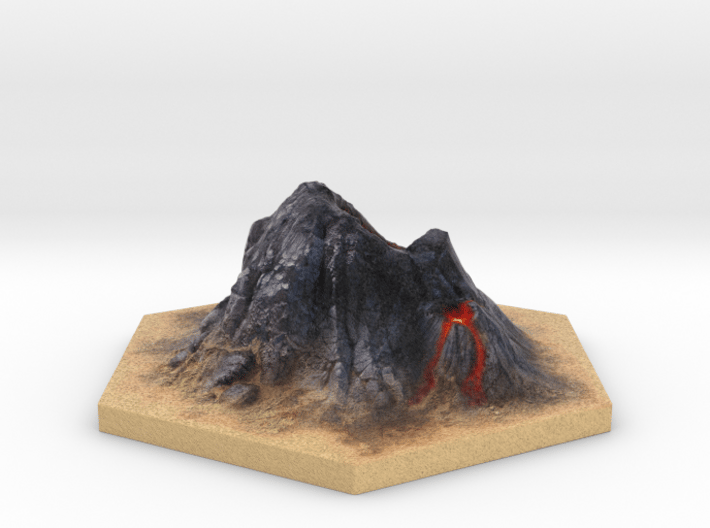 Catan_volcano_hex 3d printed