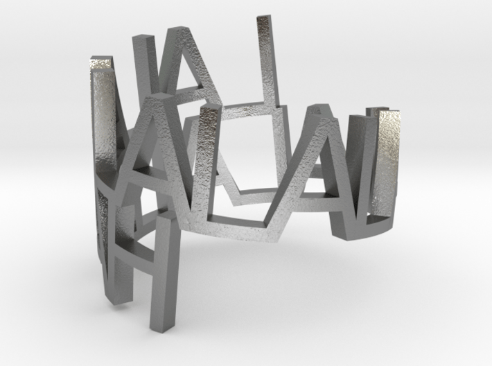 Metal ringpoem 3d printed