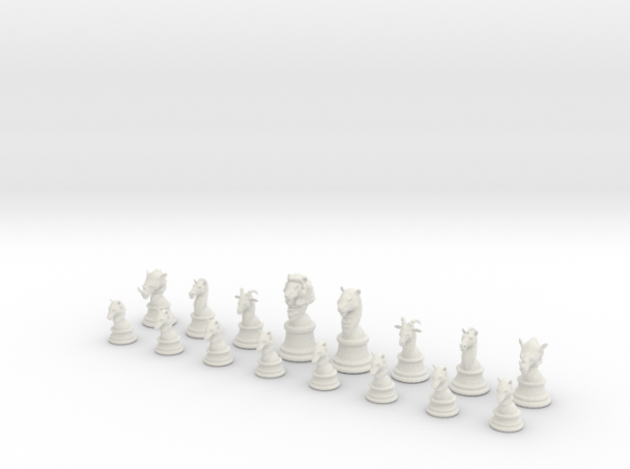 Chess Set (one player side) - Animal Kingdom 3d printed 