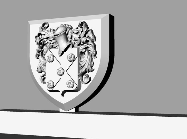 Knife holder with shield and coat of arms 3d printed details of the coat of arms