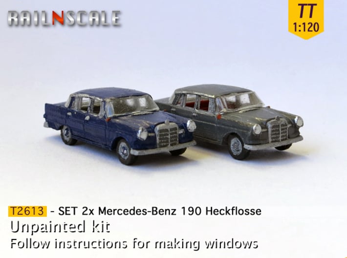 SET 2x Mercedes-Benz 190 (TT 1:120) 3d printed