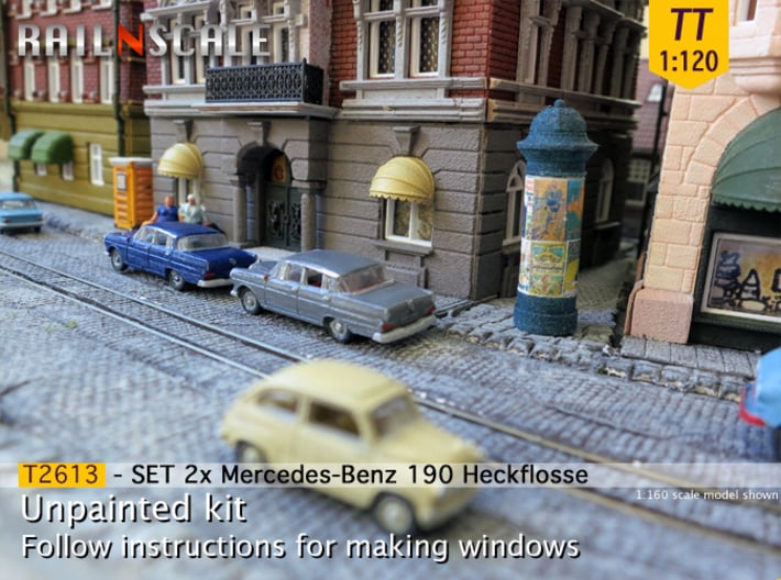 SET 2x Mercedes-Benz 190 (TT 1:120) 3d printed 