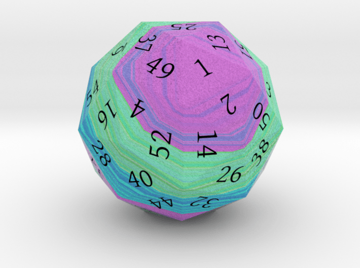 Purple, Green, and Blue d60 3d printed 