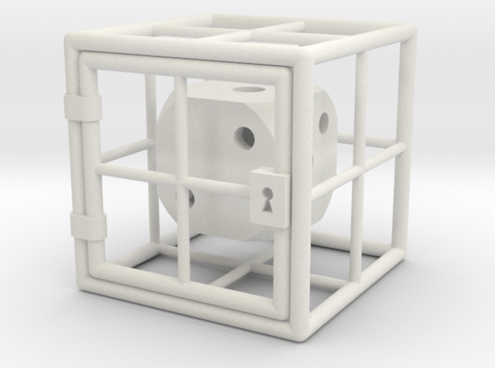 Caged D6 3d printed