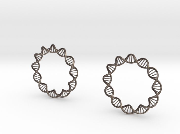 Virus DNA earings 3d printed