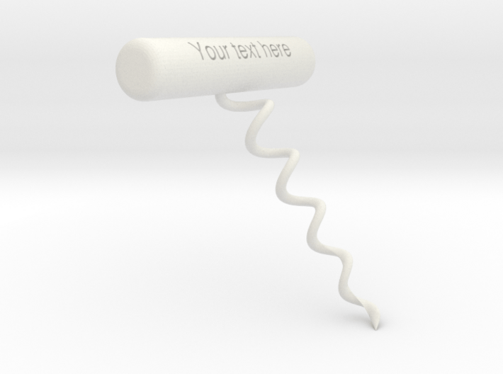 Corkscrew with own text 3d printed