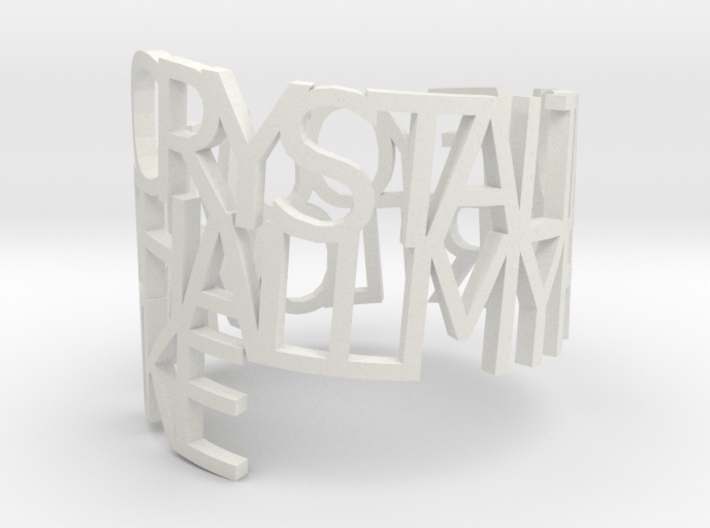 Ring Poem - Crystal 3d printed 