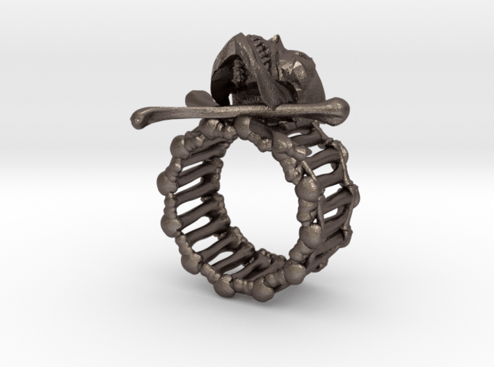 Skull ring 3d printed 